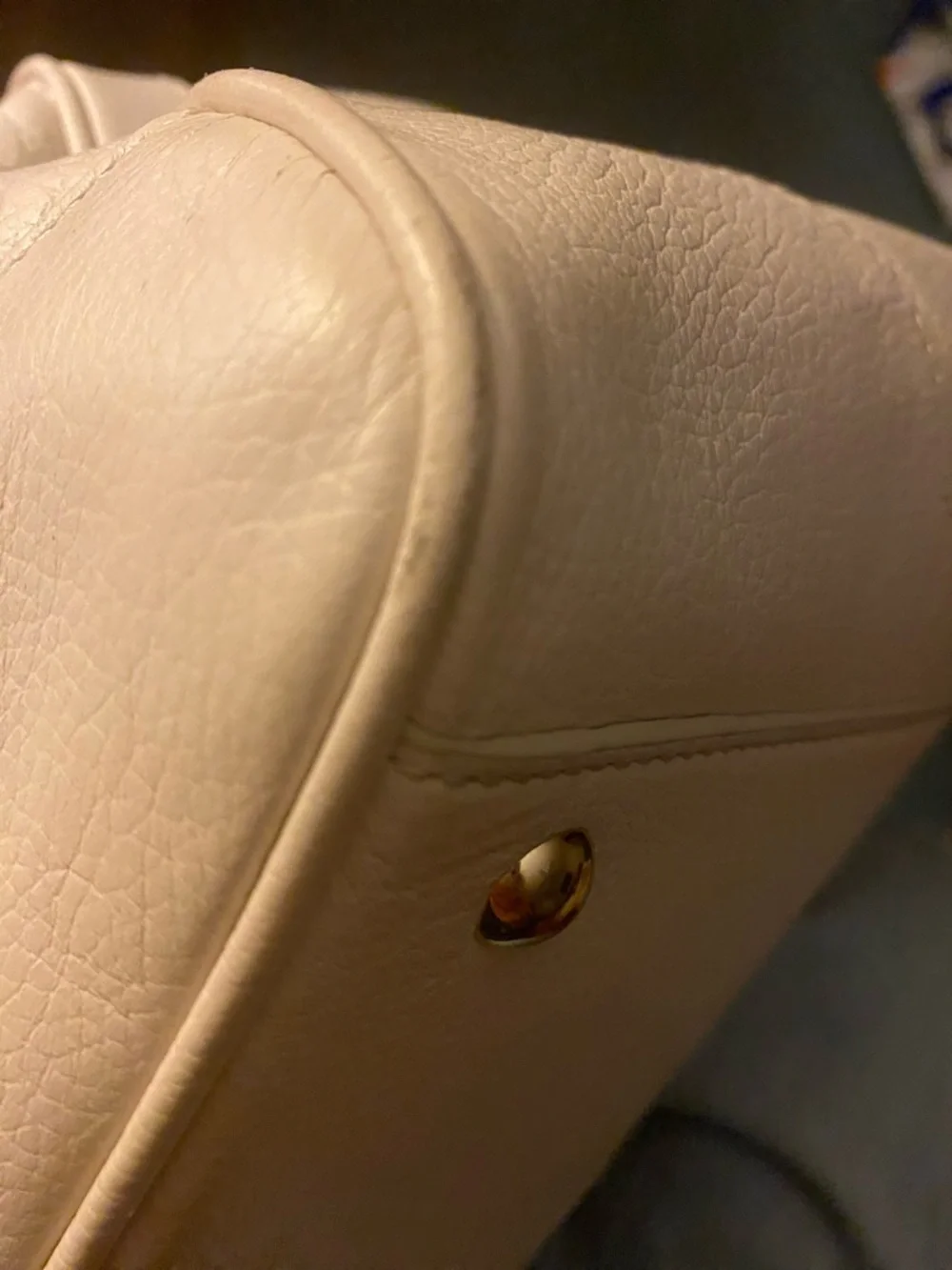 Vintage Banana Republic Cream Leather Shoulder Satchel